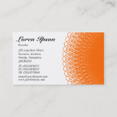 Carte De Visite Piggy Bank - Orange et blanc (Dos)