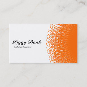 Carte De Visite Piggy Bank - Orange et blanc
