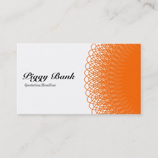 Carte De Visite Piggy Bank - Orange et blanc (Devant)