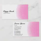 Carte De Visite Piggy Bank - rose et blanc (Devant / Derrière)