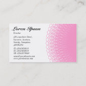 Carte De Visite Piggy Bank - rose et blanc (Dos)