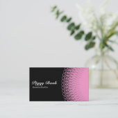 Carte De Visite Piggy Bank - Rose sur Noir (Debout devant)