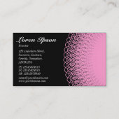 Carte De Visite Piggy Bank - Rose sur Noir (Dos)