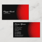 Carte De Visite Piggy Bank - Rouge sur Noir (Devant / Derrière)