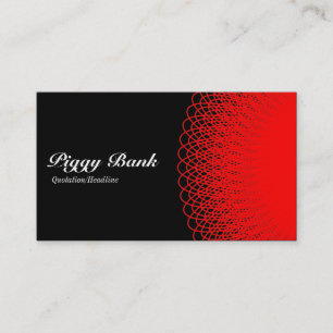 Carte De Visite Piggy Bank - Rouge sur Noir