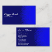 Carte De Visite Piggy Bank - Tons Bleus (Devant / Derrière)