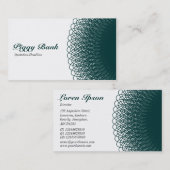 Carte De Visite Piggy Bank - Vert foncé et blanc (Devant / Derrière)