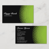 Carte De Visite Piggy Bank - Vert sur noir (Devant / Derrière)