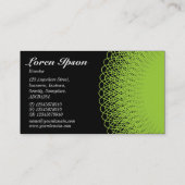 Carte De Visite Piggy Bank - Vert sur noir (Dos)