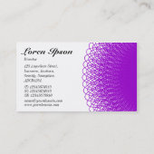 Carte De Visite Piggy Bank - violet et blanc (Dos)