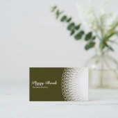 Carte De Visite Piggy Bank - White on Deep Olive 333300 (Debout devant)