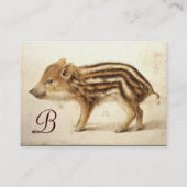 Carte De Visite PIGLET DE BOÎTE SAUVAGE Monogramme, Papier perle (Dos)