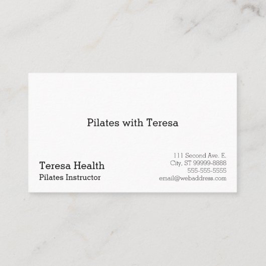 Carte De Visite Pilates (Dos)