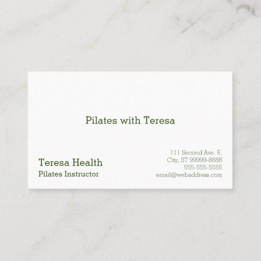 Carte De Visite Pilates (Dos)