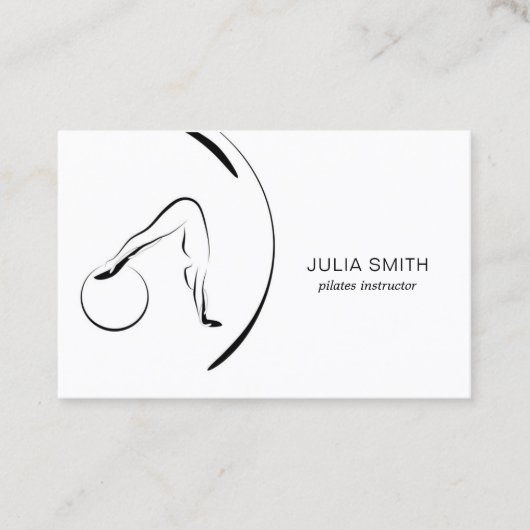 Carte De Visite Pilates instructeur Pilates Pots avec Pilates Ball (Devant)