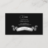 Carte De Visite Pilates Instructeur Silhouette Pose noir & blanc (Dos)