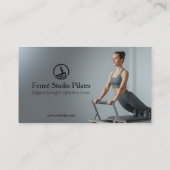 Carte De Visite Pilates Studio Business | Modern Gray Barcode (Dos)