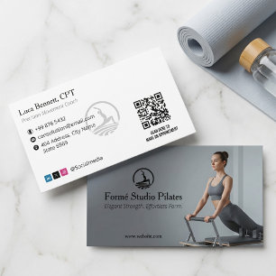Carte De Visite Pilates Studio Entreprise   Code-Barres Moderne Gr