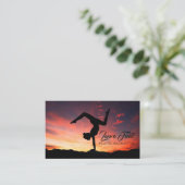 Carte De Visite Pilates Yoga Instructeur Coucher de soleil (Debout devant)
