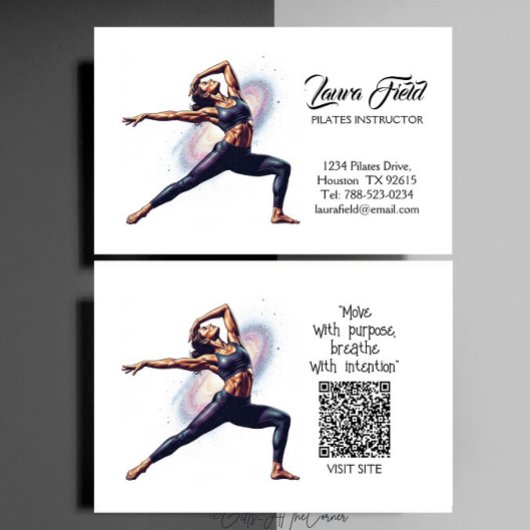 Carte De Visite Pilates Yoga Instructor Minimalist