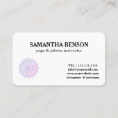 Carte De Visite Pilates Yoga Instructor Teacher Mandala (Dos)