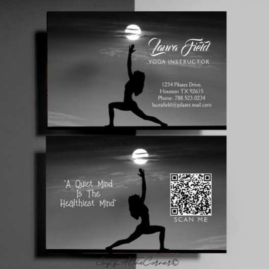 Carte De Visite Pilates Yoga Sunset Instructeur