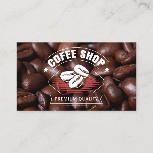 Carte De Visite Pile de café | Logo café (Devant)
