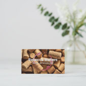 Carte De Visite Pile de Corks | Tige à vin (Debout devant)