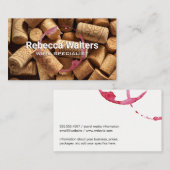 Carte De Visite Pile de Corks | Tige à vin (Devant / Derrière)