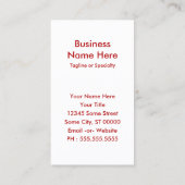 Carte De Visite Piles blanches et bleues rouges de couleur (Dos)