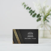 Carte De Visite Pilier | Motif de séquence triée en or noir (Debout devant)