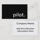 Carte de visite pilote (Devant / Derrière)