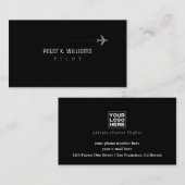 Carte de visite pilote avec avion (Devant / Derrière)