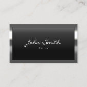 Carte De Visite Pilote Aviateur Moderne Frontière Métal Profession (Devant)