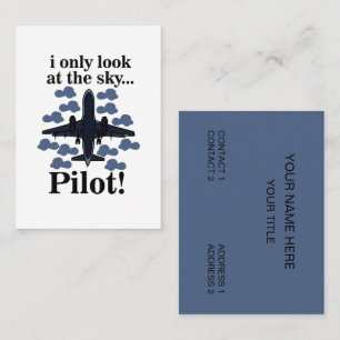 Carte De Visite Pilote Avion Je Ne Regarde Que Le Ciel Pilote