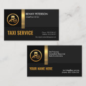 Carte De Visite Pilote Chauffeur à bande or à l'ombre noire (Devant / Derrière)