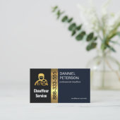 Carte De Visite Pilote Chauffeur à bande or élégant (Debout devant)