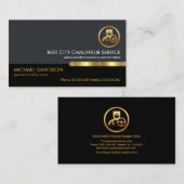 Carte De Visite Pilote Chauffeur de couche noire gris tabulation o (Devant / Derrière)