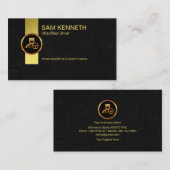 Carte De Visite Pilote Chauffeur du Gruneur de marbre noir de l'on (Devant / Derrière)