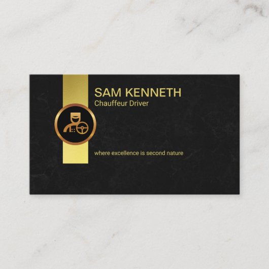 Carte De Visite Pilote Chauffeur du Gruneur de marbre noir de l'on (Devant)