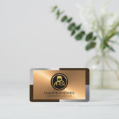 Carte De Visite Pilote Chauffeur Elégant Silver Bronze Layers (Debout devant)