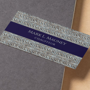 Carte De Visite Pilote Chauffeur Plater Métal Argent Professional