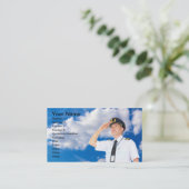 Carte de visite pilote commercial (Debout devant)