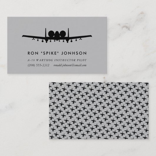 Carte De Visite Pilote d'A-10 Warthog (Devant / Derrière)