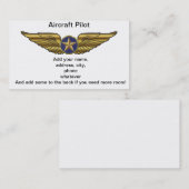Carte De Visite Pilote d'avions (Devant / Derrière)