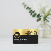 Carte De Visite Pilote de camion Retro Gold Black Layers (Debout devant)
