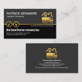 Carte De Visite Pilote de camion Retro Grey Couche Noire Or (Devant / Derrière)