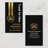 Carte De Visite Pilote de camion Vertical Gold Strike de Black Ele (Devant / Derrière)