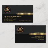 Carte De Visite Pilote de chalumeur d'or des colonnes rétro en noi (Devant / Derrière)