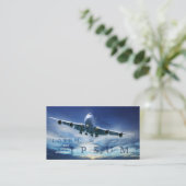 Carte de visite pilote de ciel d'avion d'hôtesse (Debout devant)